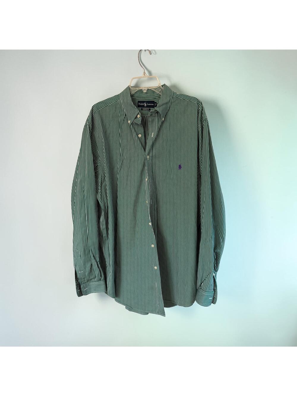 Ralph Lauren Men's Classic Fit Long Sleeved Button Down Shirt - Size XLT